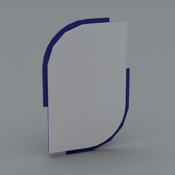 Futuristic Low-Poly 3D Model with Blue-White Aesthetic