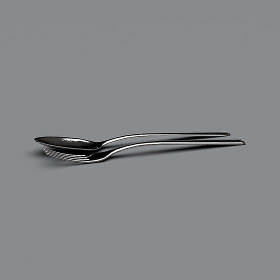 Elegant Fork and Spoon Set 3D model