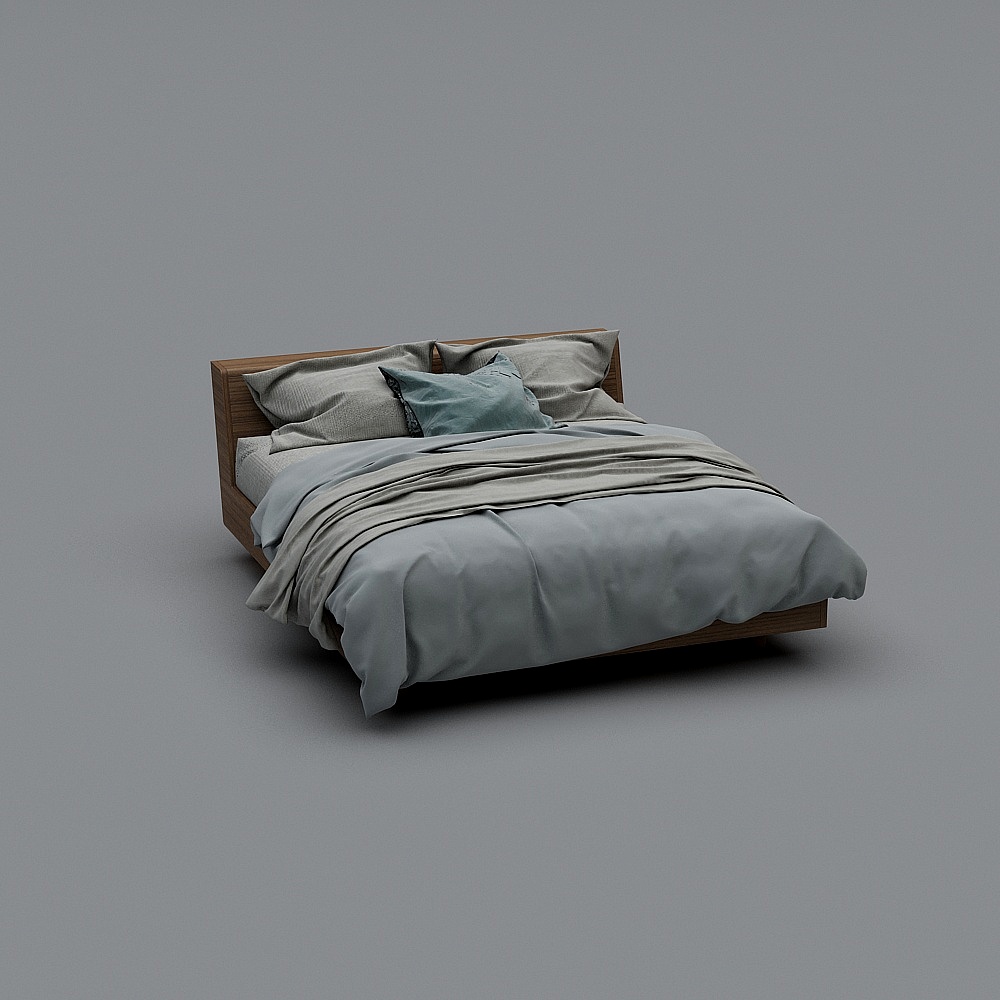 Elegant Modern Bed 3D model for Home Design