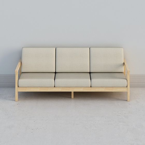 Contemporary Low-Poly Sofa 3D Model for Versatile Spaces