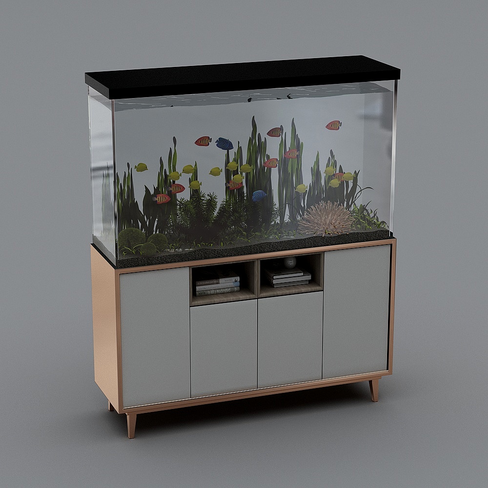 Elegant Aquarium Cabinet 3D model
