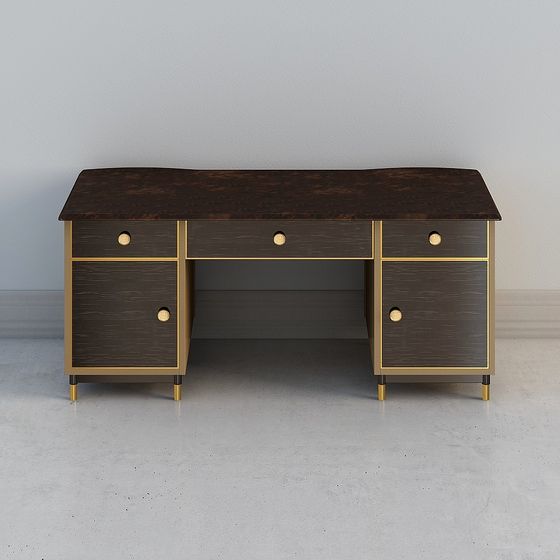 Elegant Art Deco Desk 3D model for Creative Projects