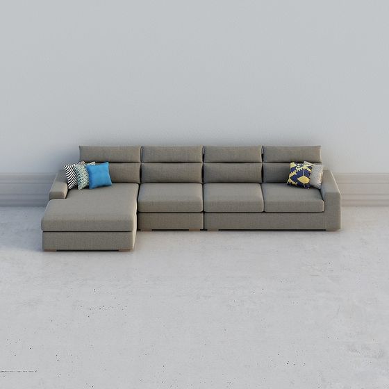 Stylish Low-Poly Sofa 3D model for Modern Spaces