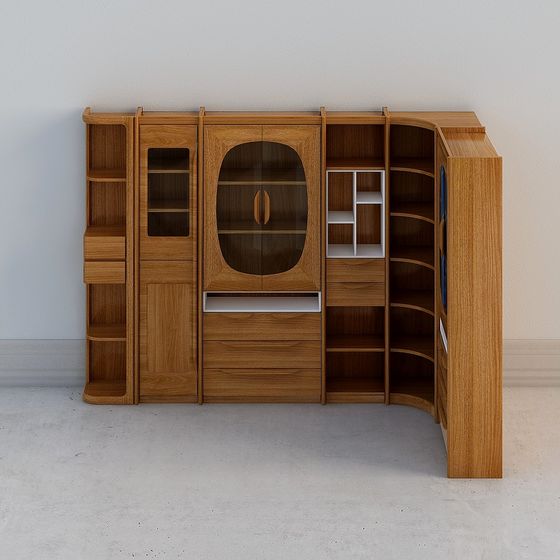 Elegant Wooden Bookshelf 3D model