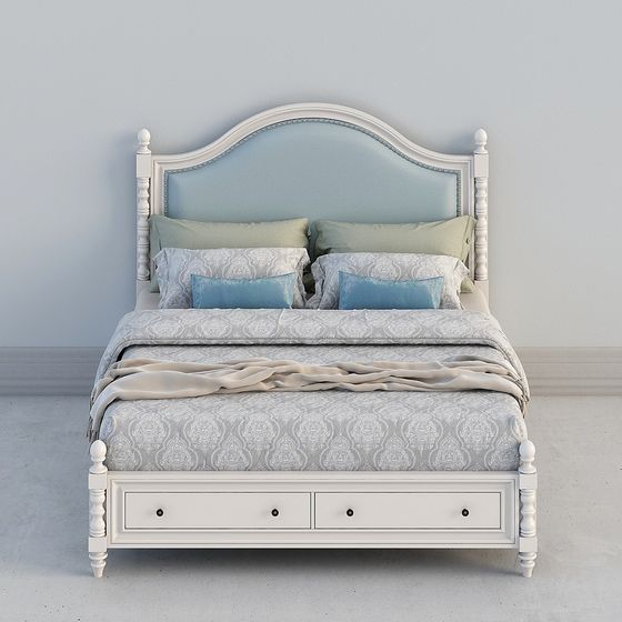 Elegant Low-Polygon 3D Bed Model