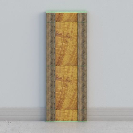 Low-Polygon Natural Wood Door Panel 3D Model