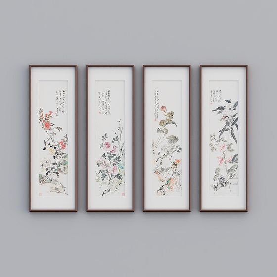 Flower Language Quadriptych 3D model