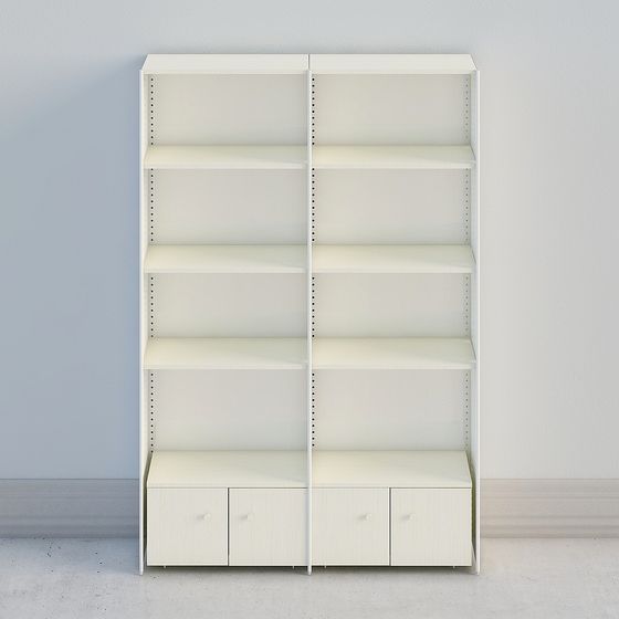 Minimalist Low-Poly Bookshelf 3D model