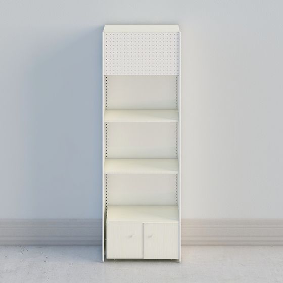 Minimalist Low-Poly Bookshelf 3D model