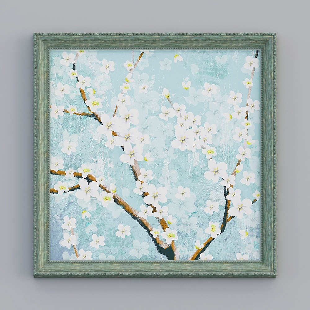 Kibaki美式單款美式框花鳥 91.5x91.5cm 美國花鳥 emcl-e-3