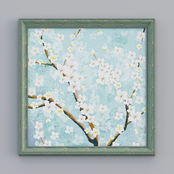 Kibaki美式單款美式框花鳥 91.5x91.5cm 美國花鳥 emcl-e-3