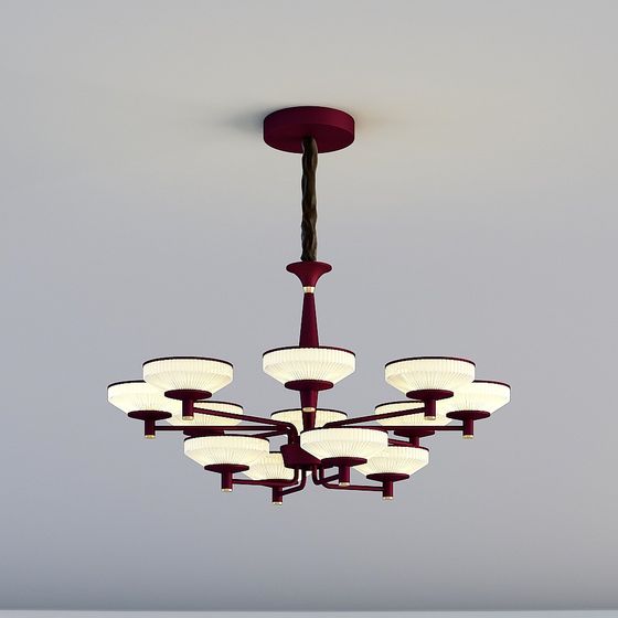 Elegant Low-Polygon Chandelier 3D Model