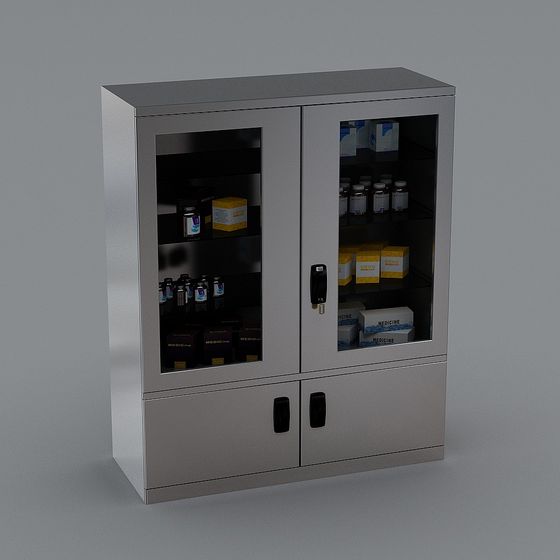 Realistic Low-Polygon Medicine Cabinet 3D Model
