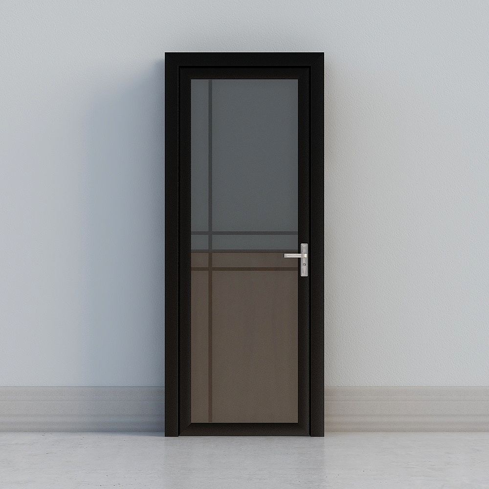 modern black windowed door