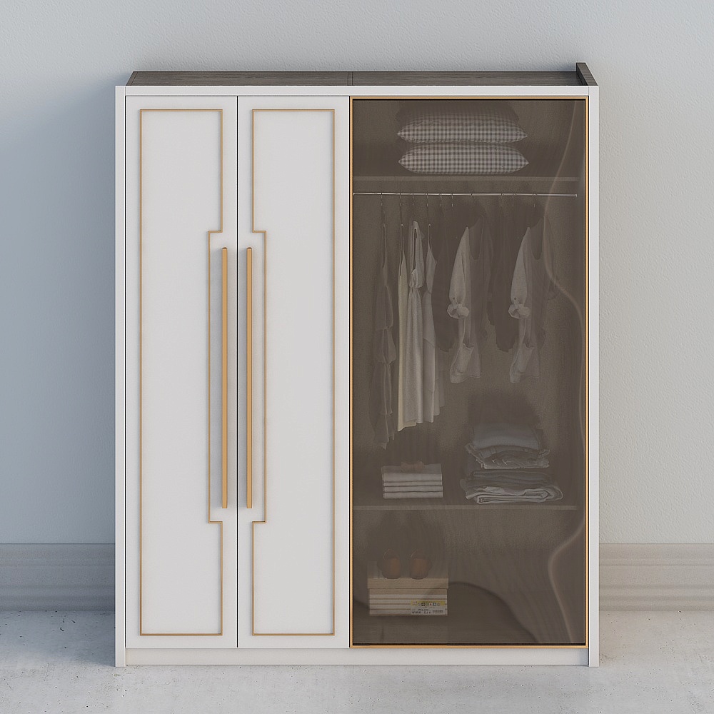 Modern Minimalist Wardrobe 3D model