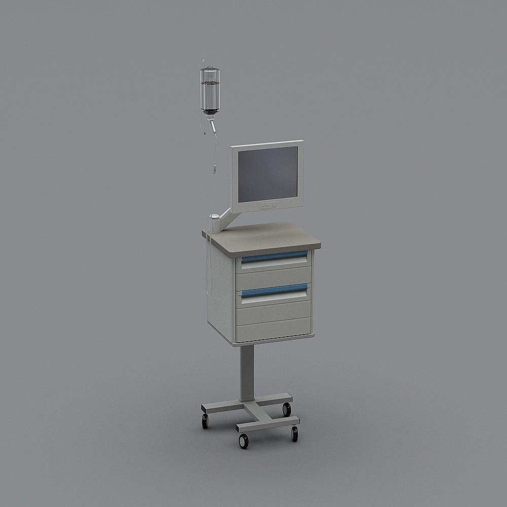 Mobile Infusion Pump Cart 3D model