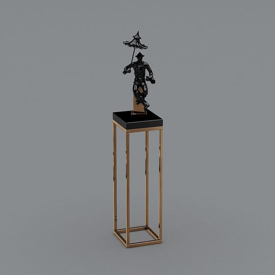 Elegant 3D Model of the Pipers Statue