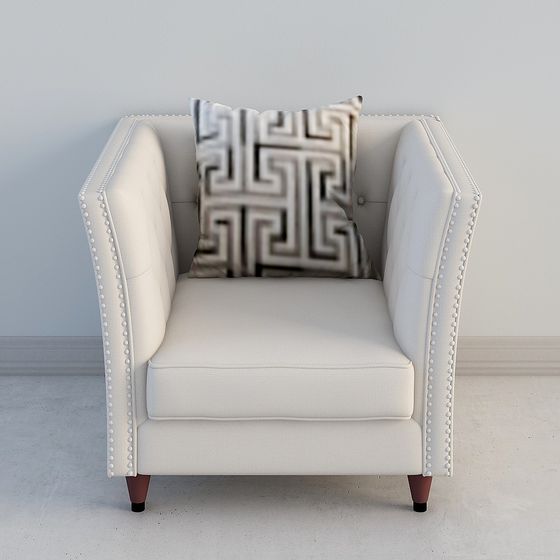 Elegant Low-Poly Sofa Chair 3D Model