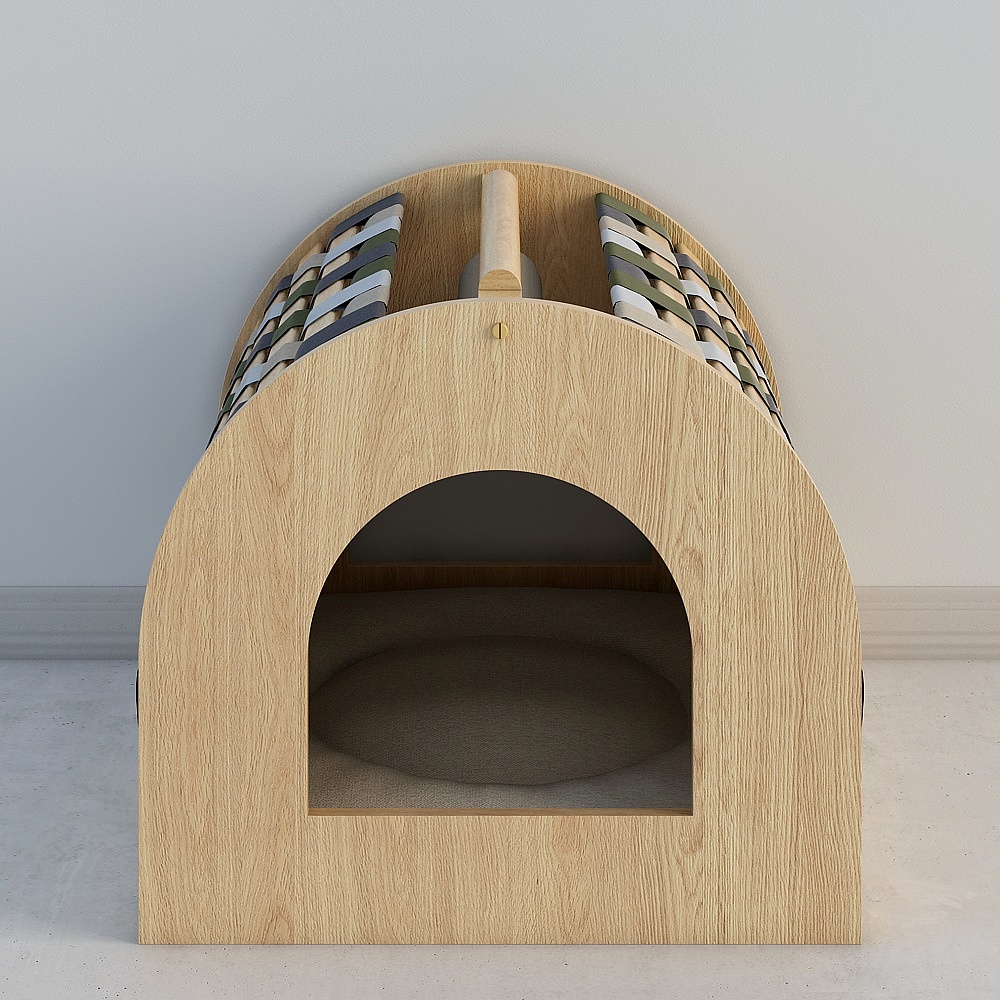 Nido per gatti casalingo che scricchiola tessuto