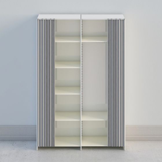 Stylish Striped Bookshelf 3D Model for Contemporary Spaces