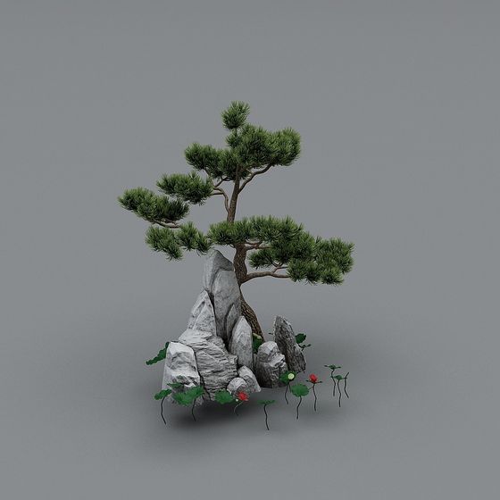 Low Polygon Style Pine Tree 3D Model