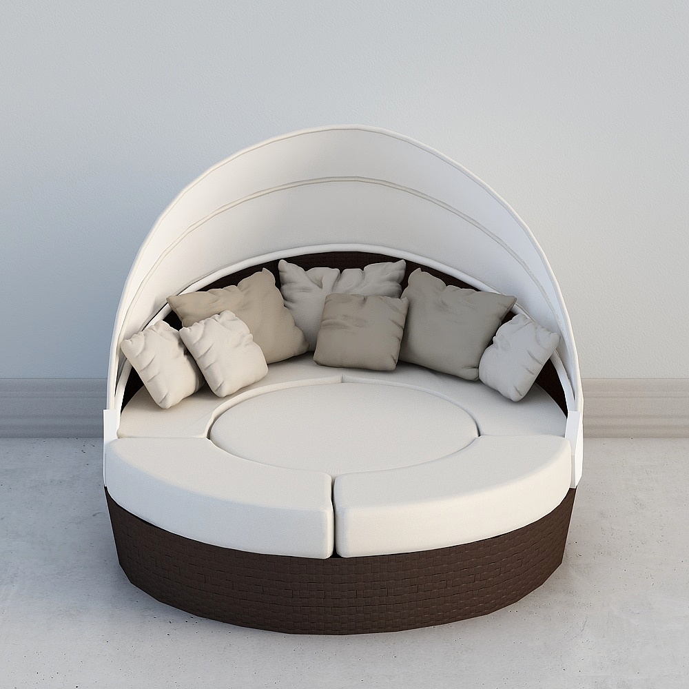 Stylish Round Daybed 3D model for Modern Interiors