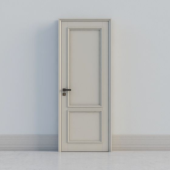 Stylish Low-Polygon Interior Door 3D model
