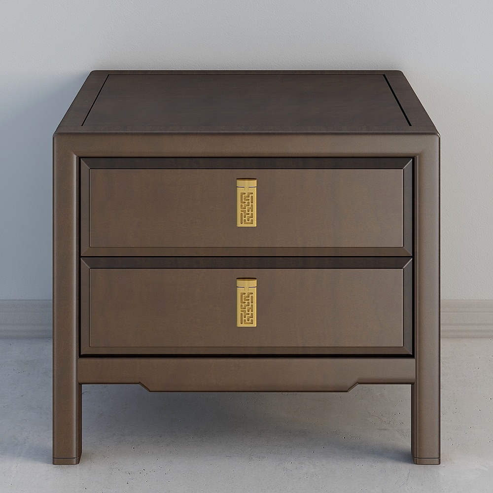 Earth Color Bedside Table 3D Model