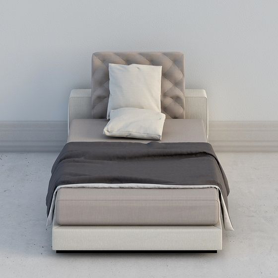 Stylish Low-Poly Bed 3D model for Modern Interiors