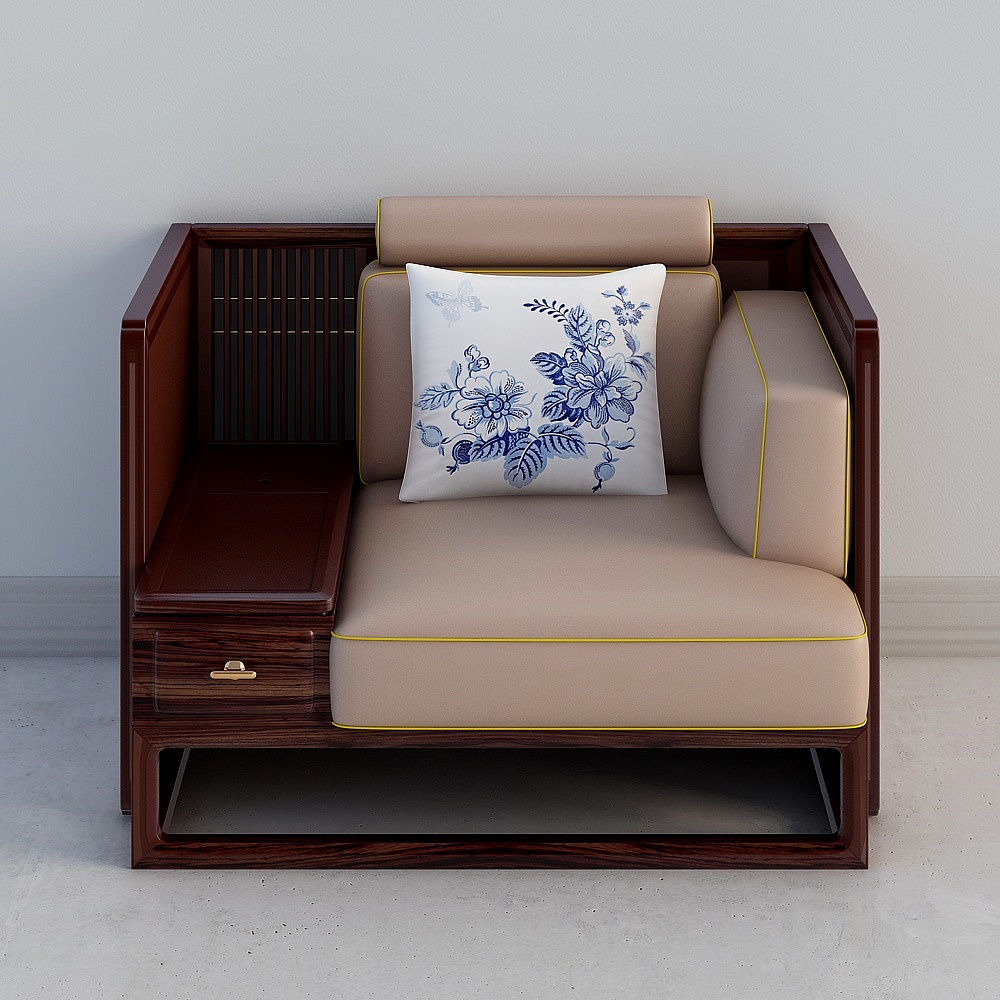 F003-New Chinese House 609 Corner Sofa (Single Bit)