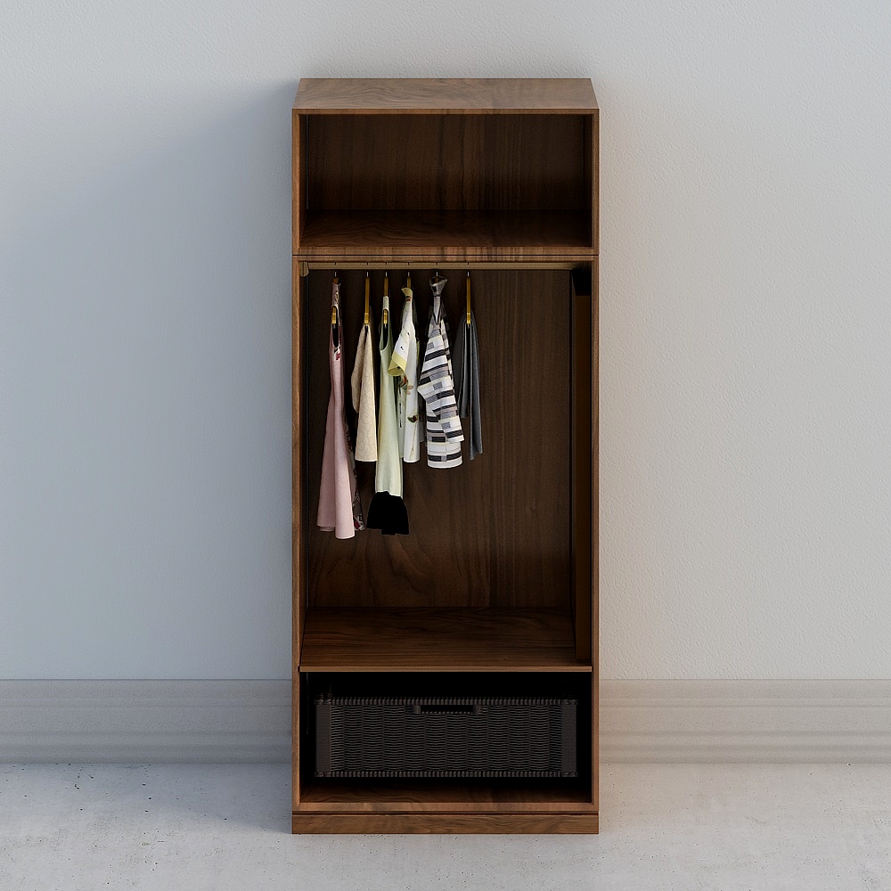 Stylish Minimalist Wardrobe 3D model