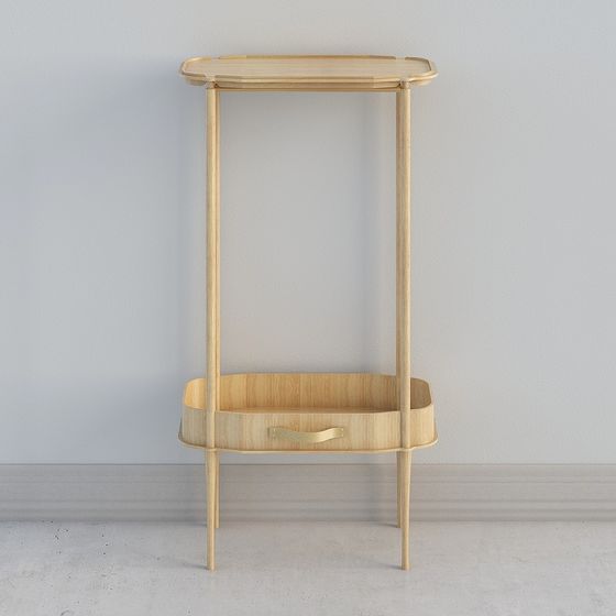 Stylish Wooden Side Table 3D model for Modern Interiors