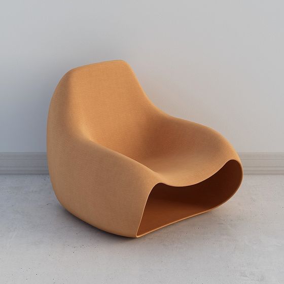 Stylish Curved Sofa 3D model for Modern Interiors