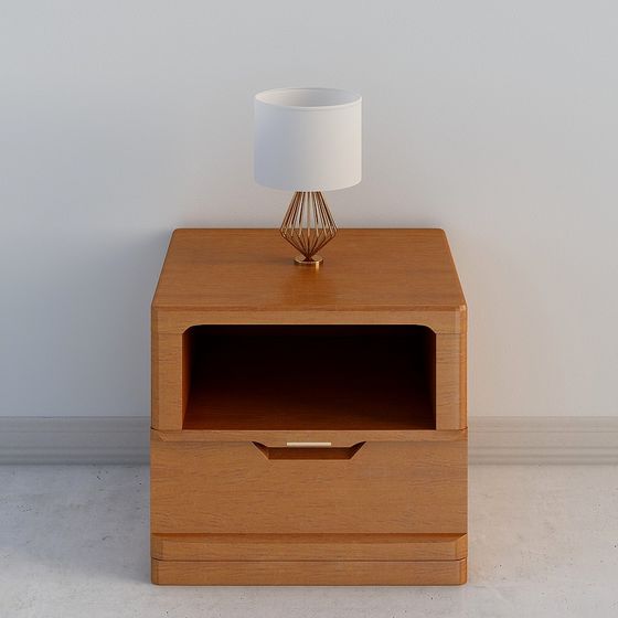 Stylish Low-Polygon Bedside Table 3D model