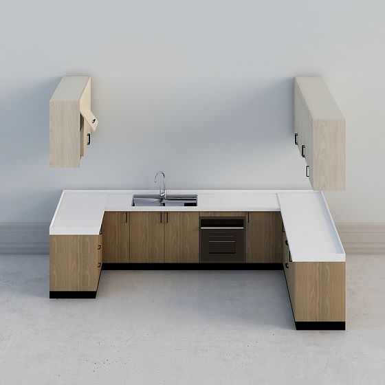 Modern Minimalist Kitchen 3D model Design