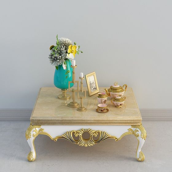 Stylish Coffee Table Set 3D model for Modern Interiors