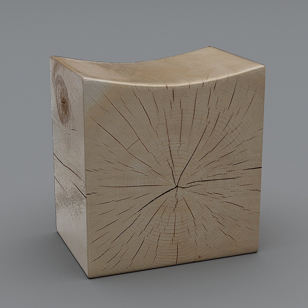 Natural Cube 3D Model - Low Poly Design