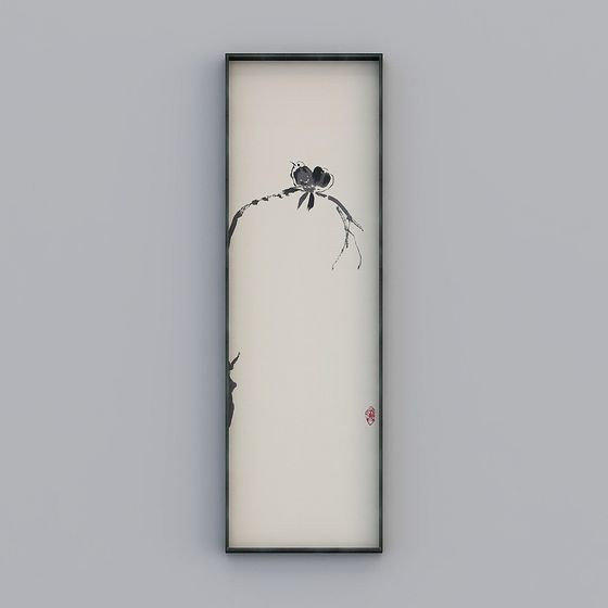 Charming Low-Poly Ink Wash Style 3D Model for Designers