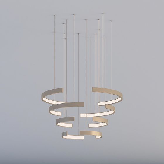 Spiral Light Chandelier 3D model