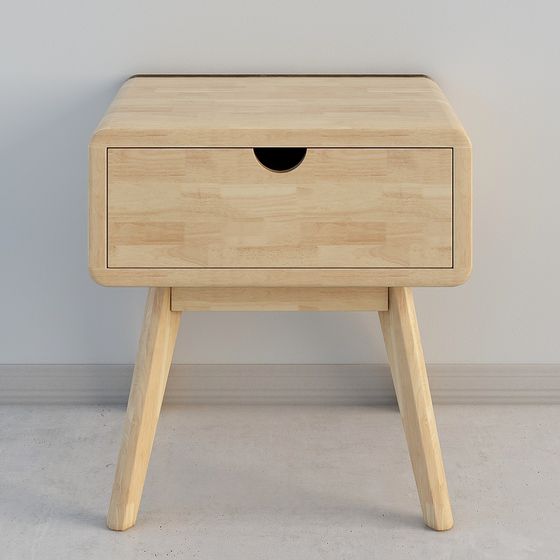 Unique Wooden Nightstand 3D model