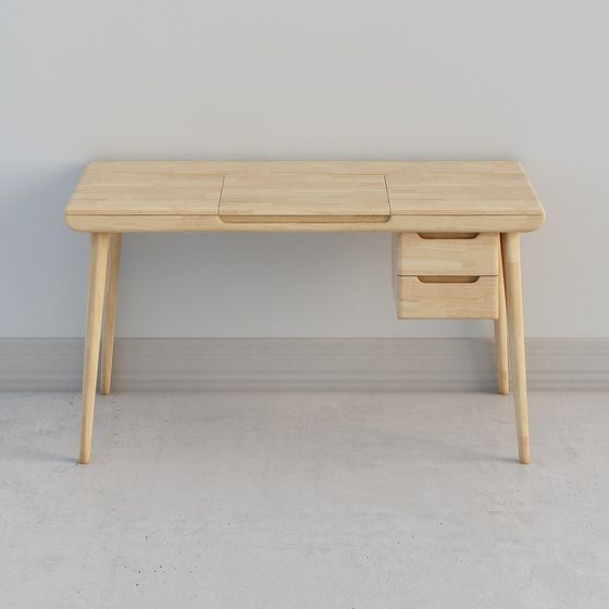 Minimalist Wooden Office Desk 3D model