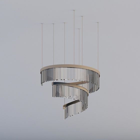 Elegant Spiral Chandelier 3D model