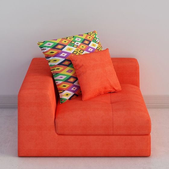 Vibrant Orange Armchair 3D model