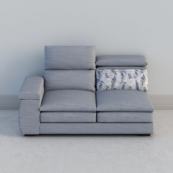 Contemporary Low-Polygon Fabric Sofa 3D model