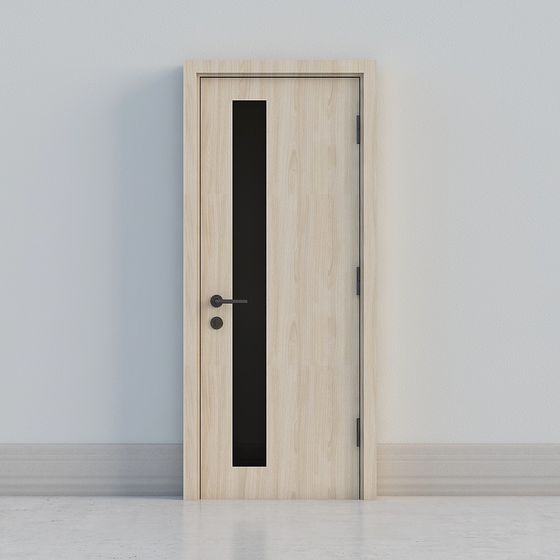Minimalist Wooden Door 3D model for Interior Design