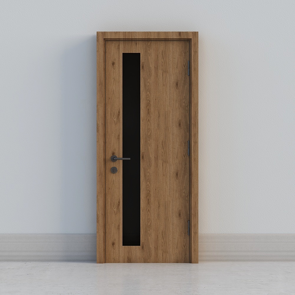 modern wooden windowed door