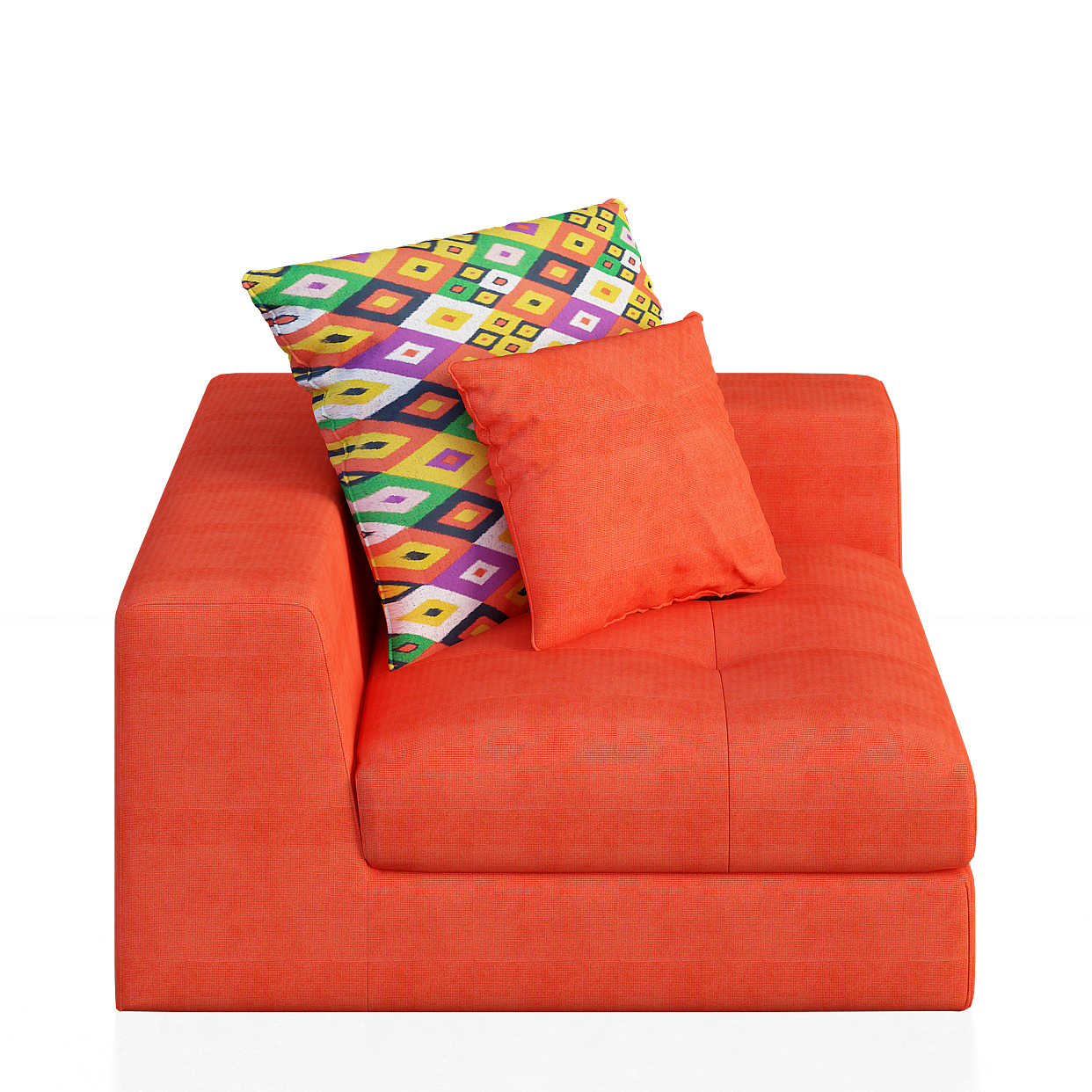 Vibrant Orange Armchair 3D Model – Low-Poly Interior Seat