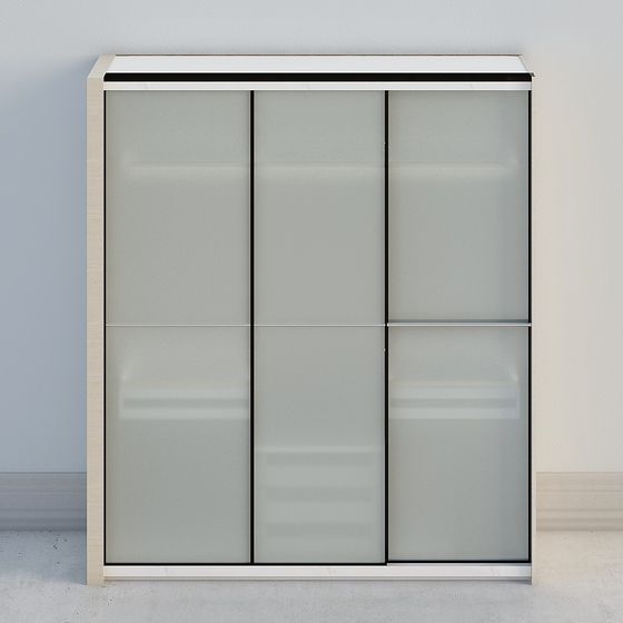 Stylish Sliding Door Wardrobe 3D model