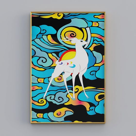 Cloud Deer Low-Poly 3D Model