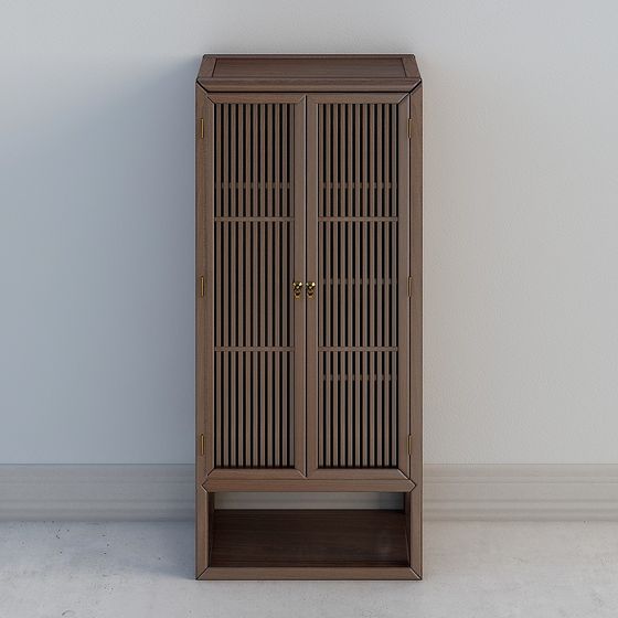 Elegant Wooden Storage Cabinet 3D model for Modern Interiors